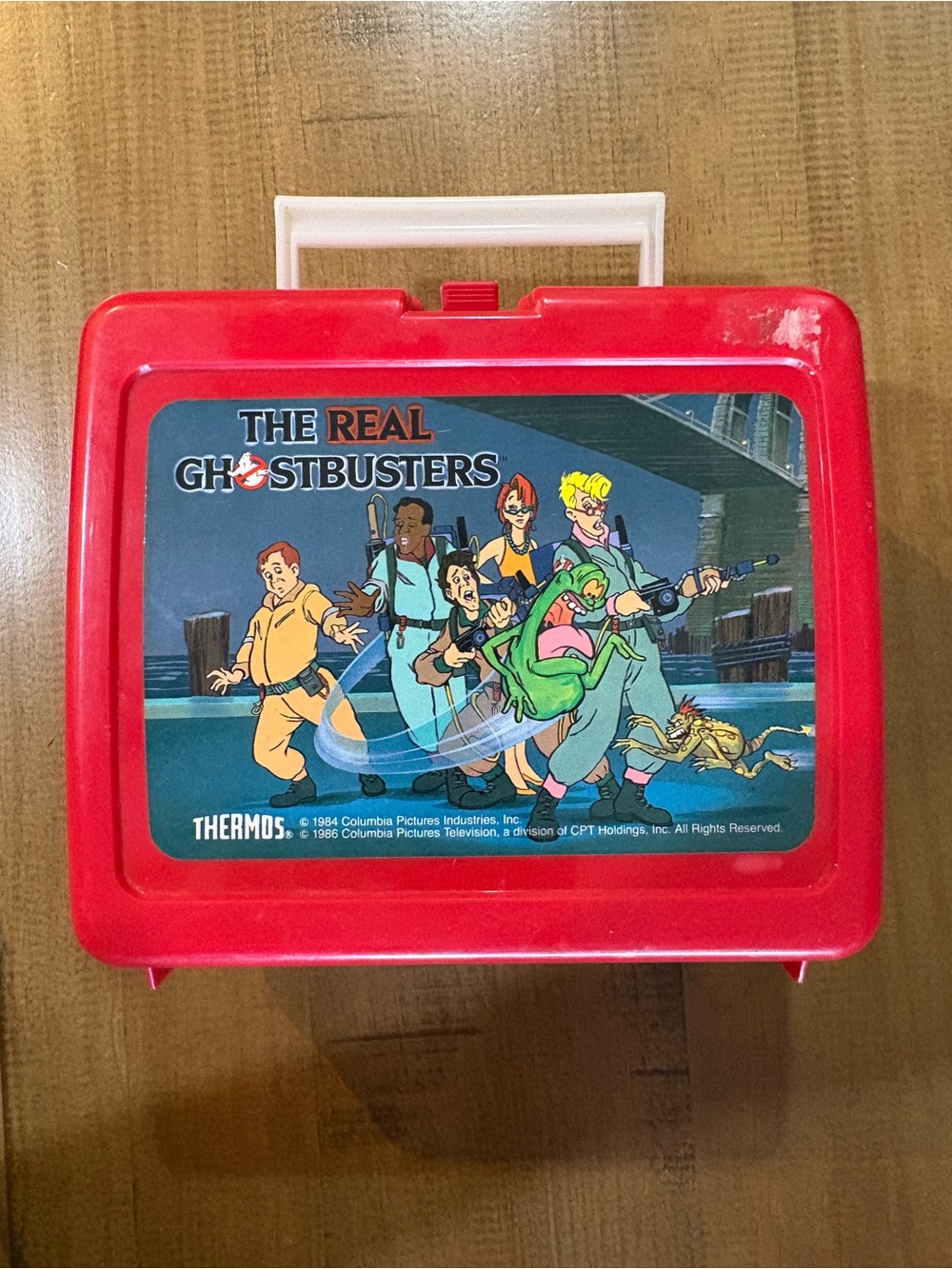 Thermos Red The Real Ghostbusters Kids Lunchbox with White Handle
